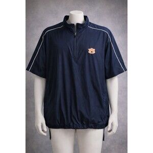 Auburn Tigers Divots Windbreaker 2XL Navy 1/4 Zip Pullover S/S NCAA Fan Gear